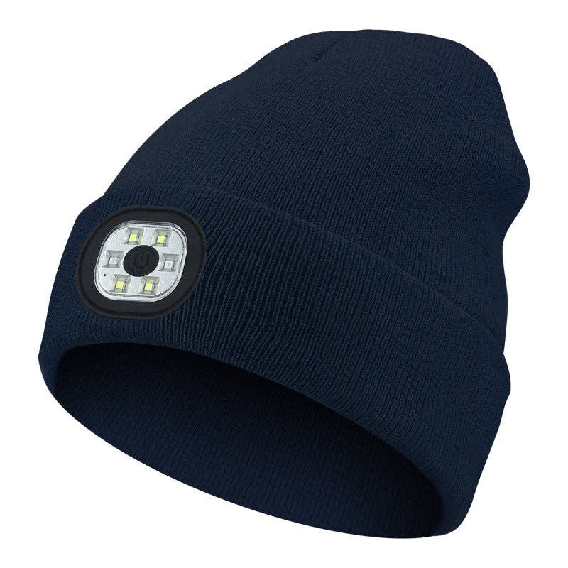Wireless Bluetooth Beanie with LED Light Outdoor Warm Knit Hat: M1-BL10 Pink
