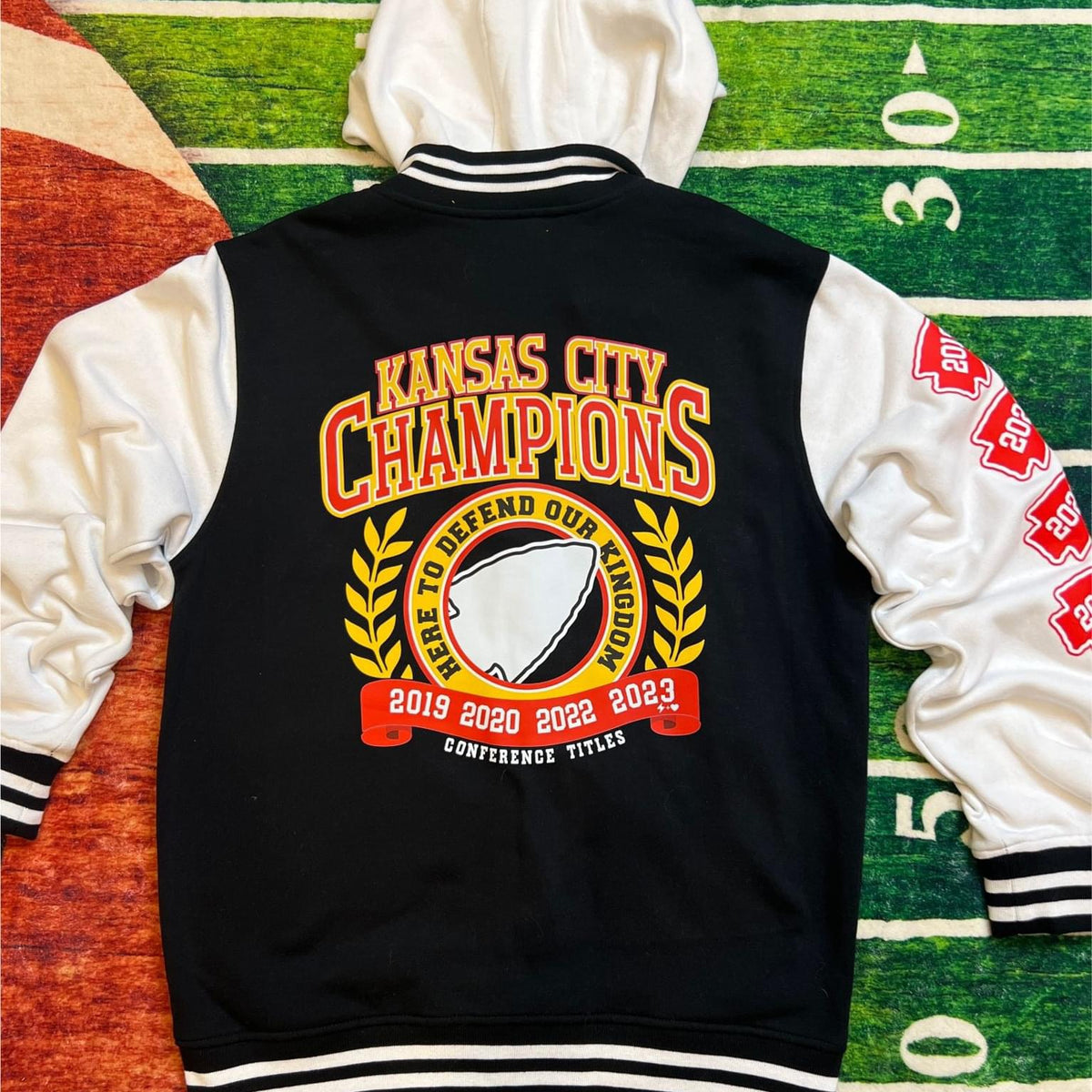 KC Letterman Jacket RUNS BIG! Go DOWN a Size!!!  in RED or Black.