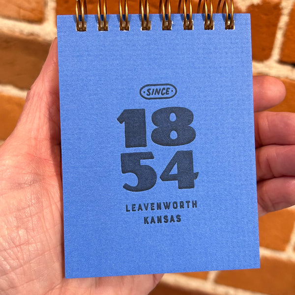 Geotag mini Leavenworth notebook (Blue or Raspberry) - Candle Queen Candles