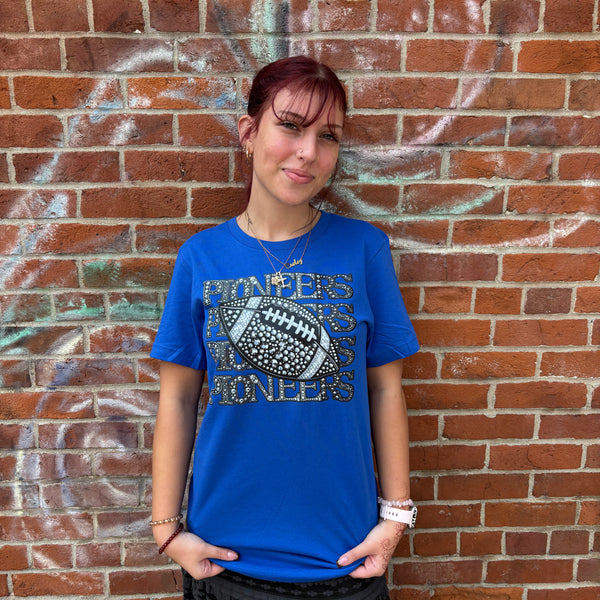 Blue Pioneer Football Tee