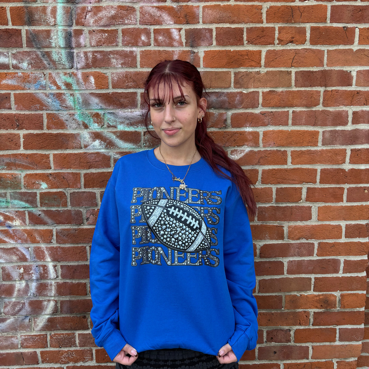 Blue Pioneer Football Sweatshirt