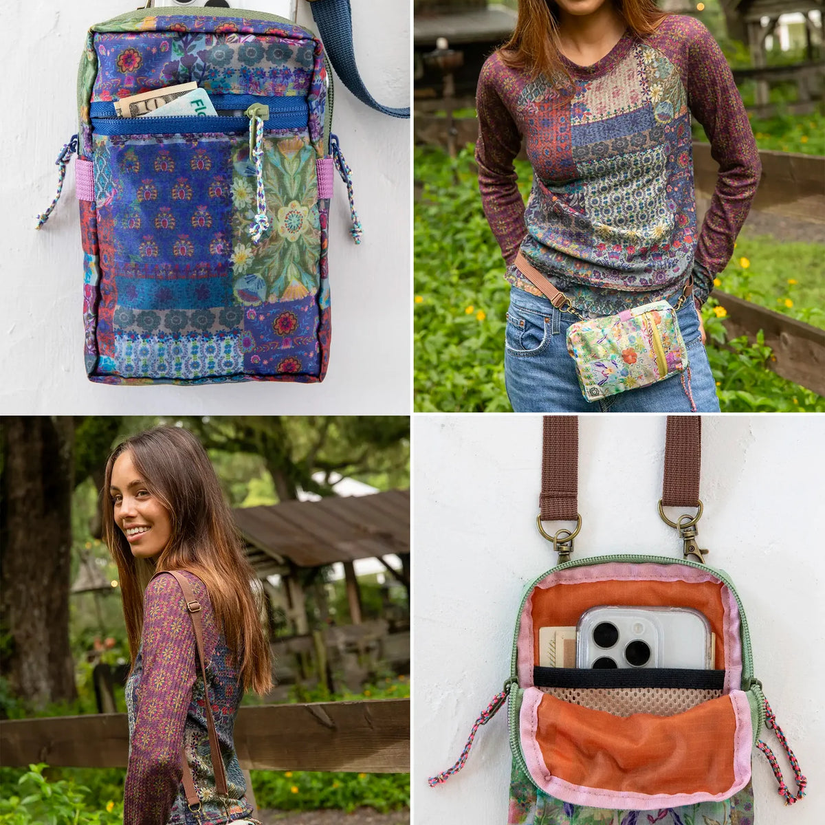 8-1 Crossbody Bag: Blue Patchwork