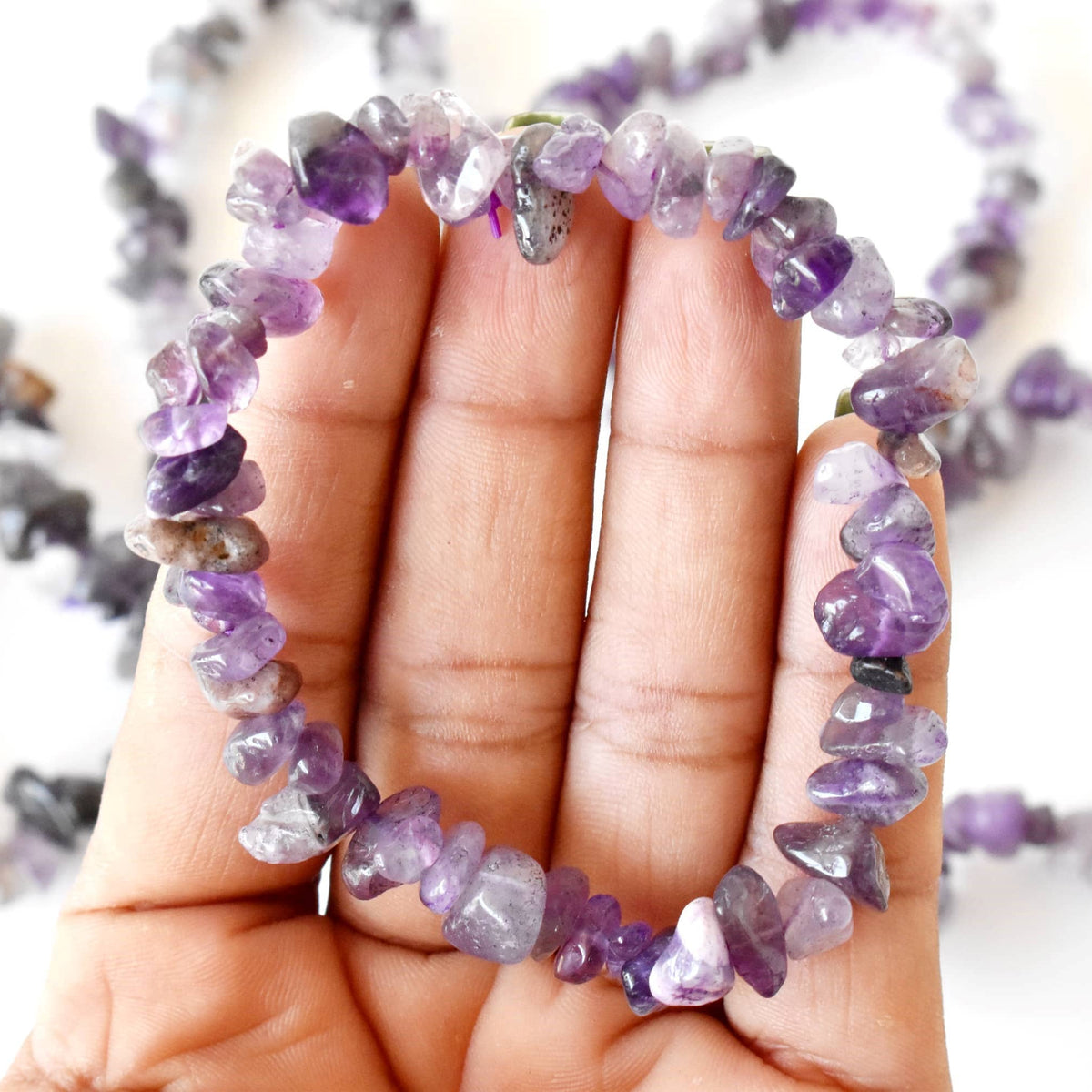 Healing Stones | Amethyst | Chip Bracelet |Spiritual Jewelry - Candle Queen Candles