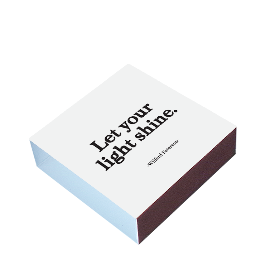 Matchboxes - X109 - Let Your Light Shine (Wilferd Peterson) - Candle Queen Candles