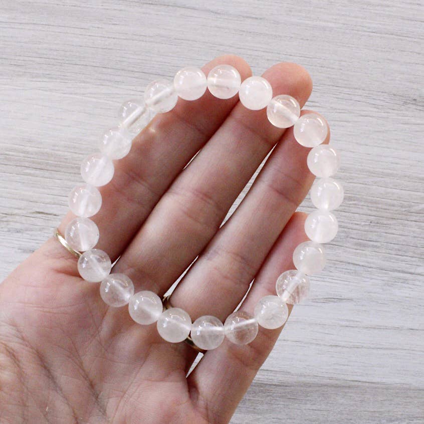Clear Quartz Bracelet 4mm/6mm/8mm- Crystals & Stones: 8mm