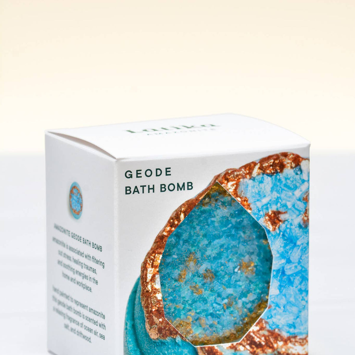 Crystal Geode Bath Bomb | Amazonite | Blue and Gold 💎