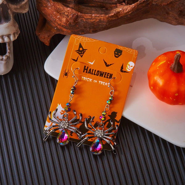 Halloween Funny Spider Women's Earrings: Colorful spider