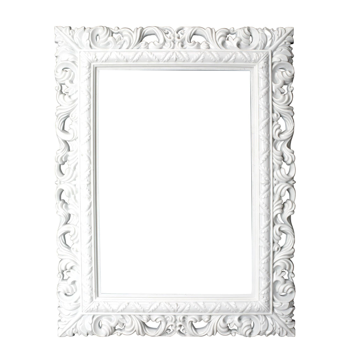 Decorative Plastic Photo Frame Set - White: White