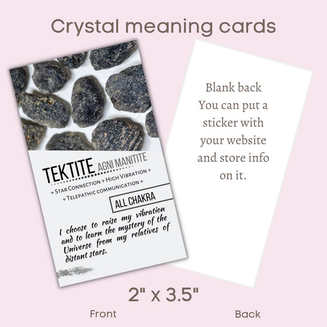 M-P Wholesale Pack of 20 crystal meaning cards (ONE DESIGN): Pink Amethyst