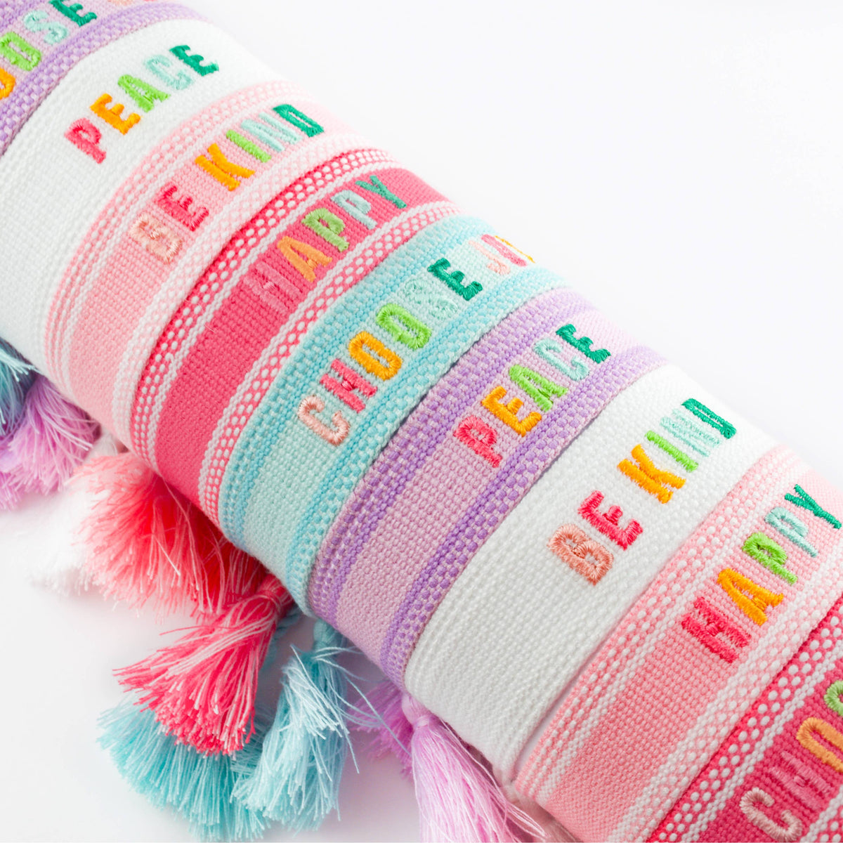 Colorful Embroidered Bracelets: Blush | Be Kind