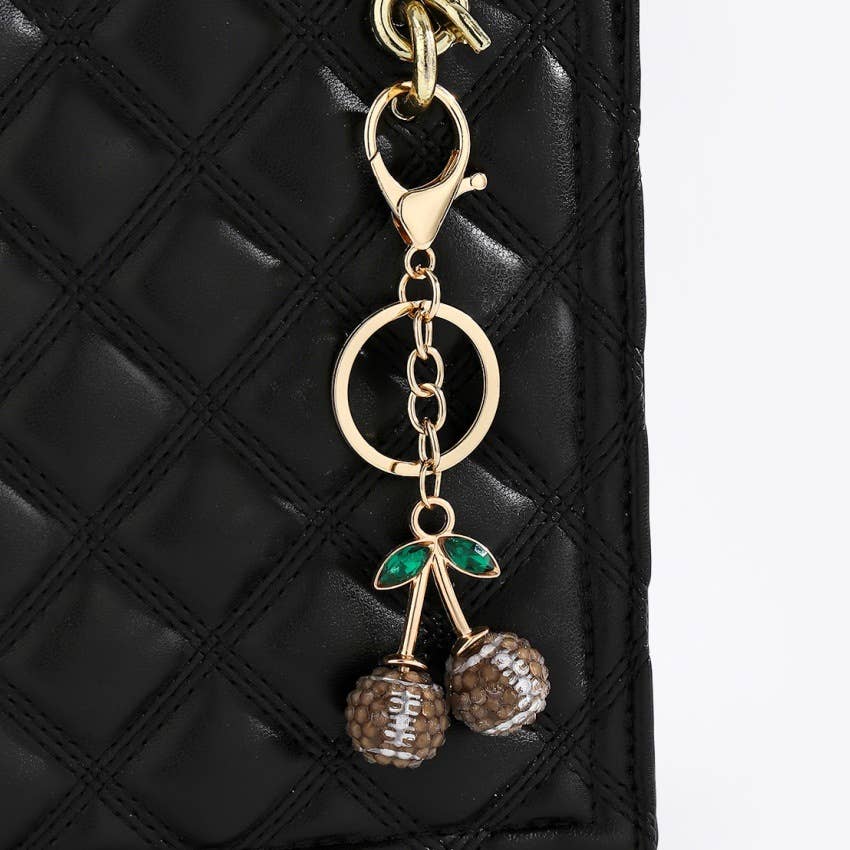 Bedazzled Cherry Sports Keychain