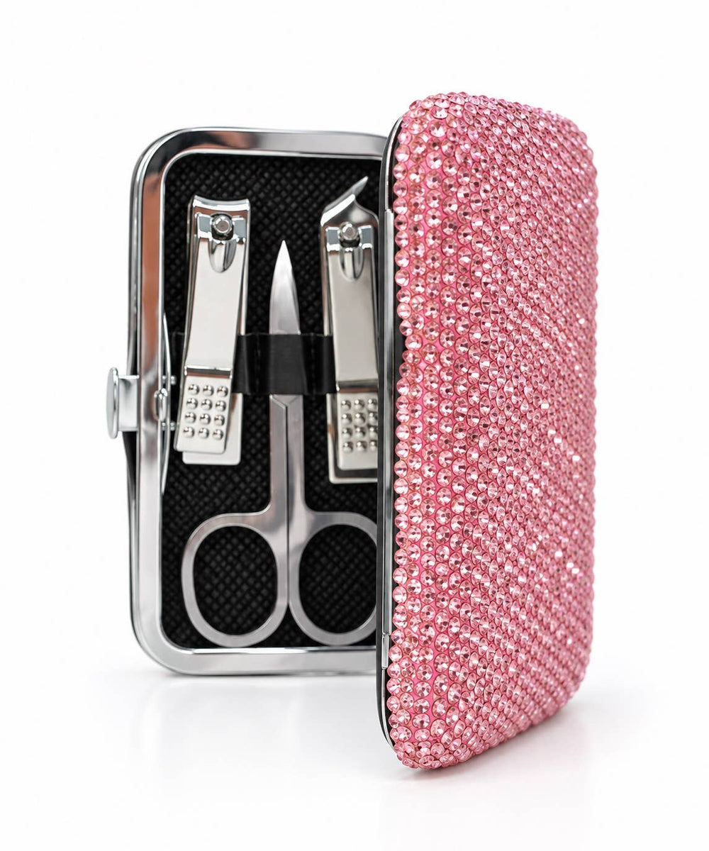 Rhinestone Manicure & Nail Travel Set: Pink Mix