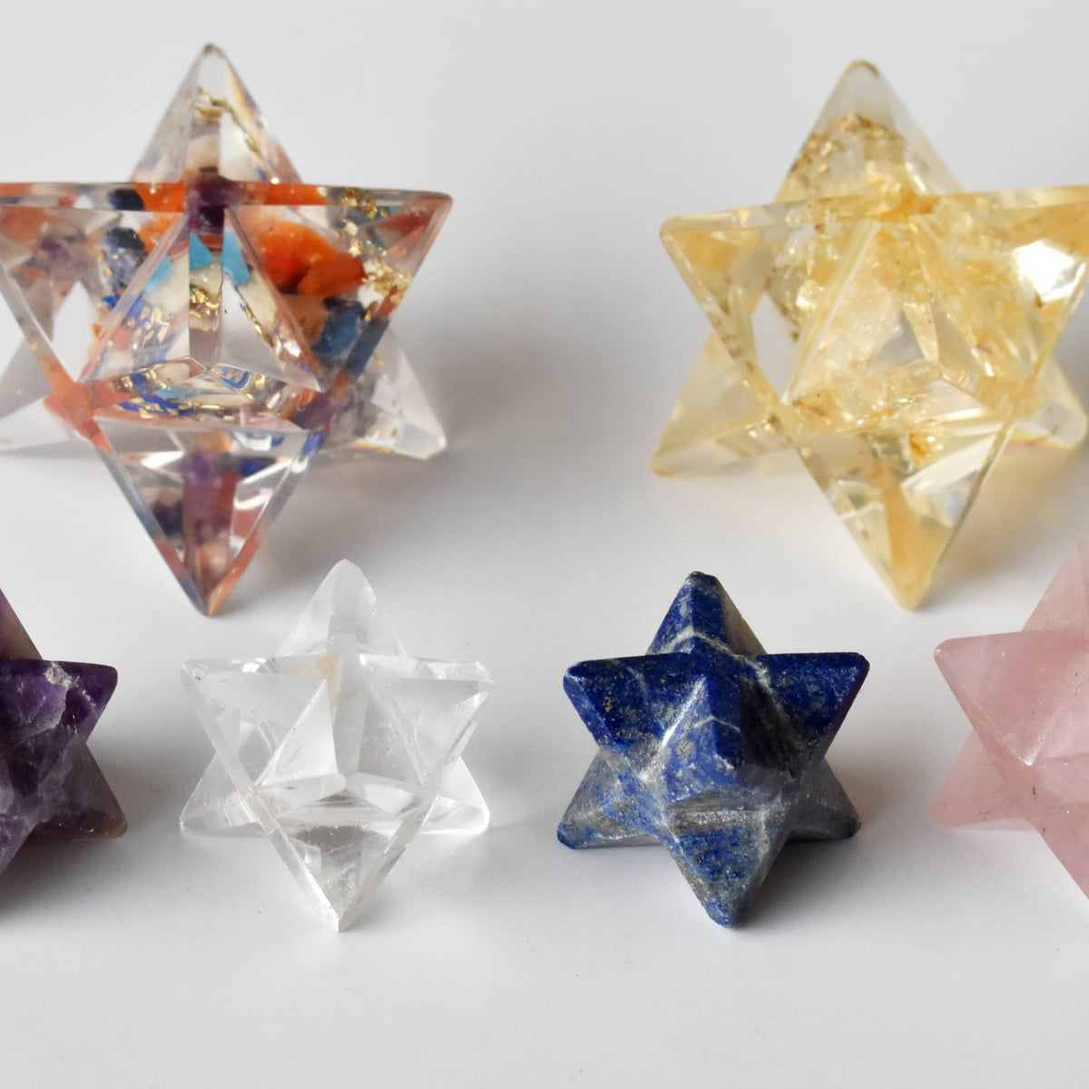 Crystal Merkaba Stars, Crystal Grid, Energy Healing Sacred: Crystal Quartz / Solid Gemstone