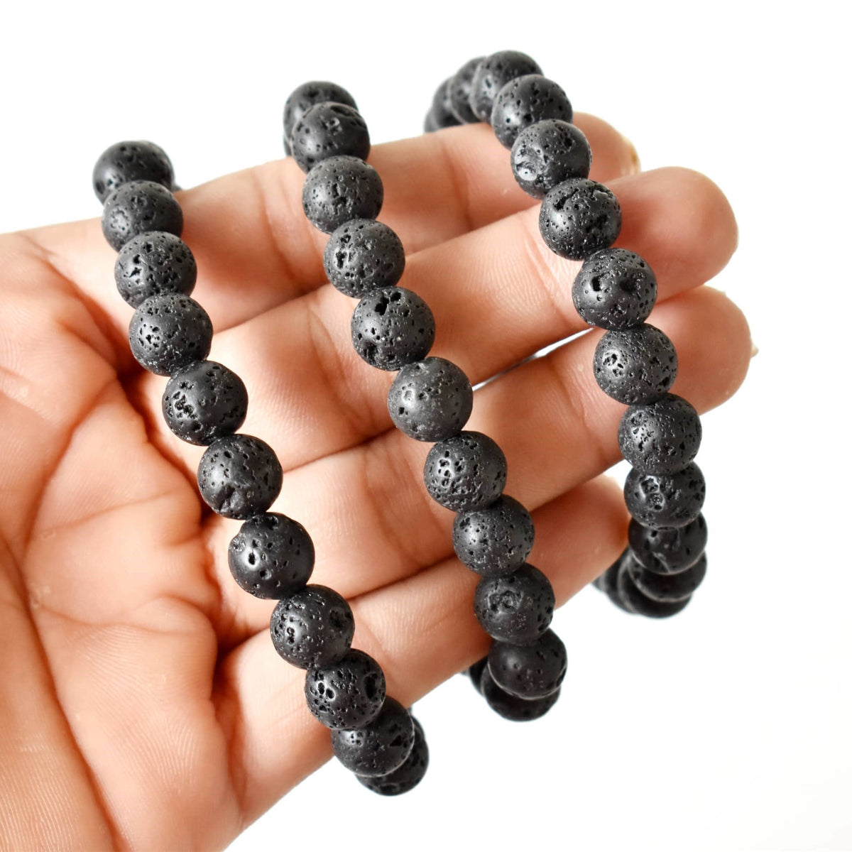 Crystal Bracelet | Lava Bracelet | Healing Gemstone Bracelet: 8mm