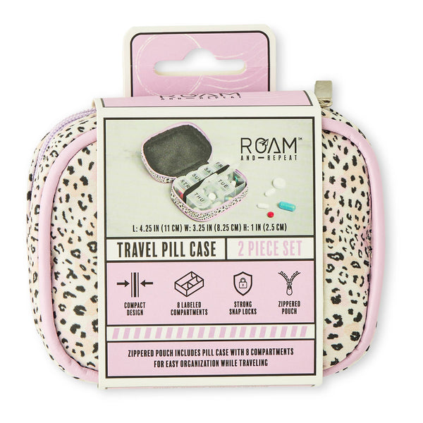 Travel Pill Case - Lavender Leopard