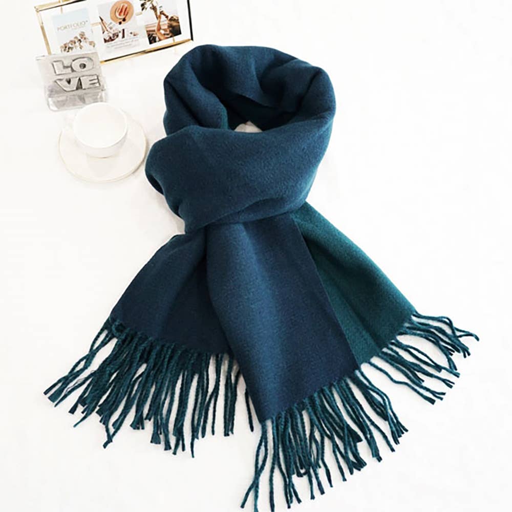 Soft Two Tone Classic Fringe Shawl Wrap Scarf: Beige,Dust Pink