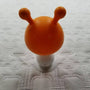 Silicone Mushroom Rattle Baby Teether Toy: Orange