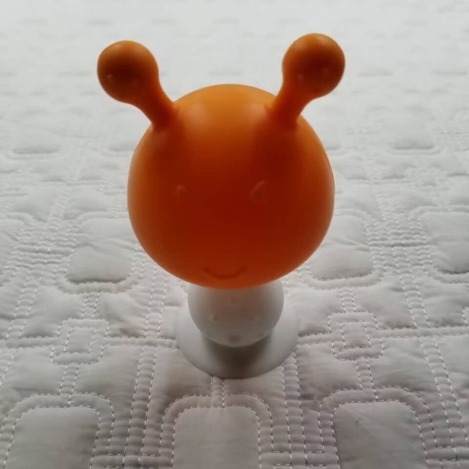 Silicone Mushroom Rattle Baby Teether Toy: Green