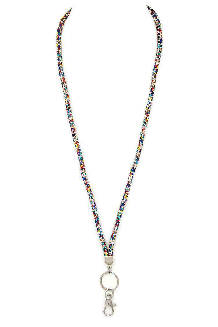 Rhinestone Sparkle Landyard: Teal