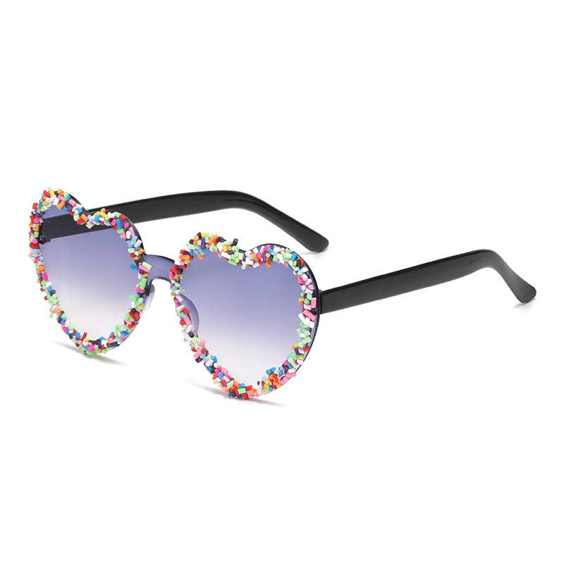 Heart-Shaped Fashion Sunglasses Trendy Beach Shades: Rose