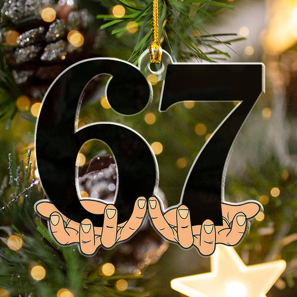 67 Acrylic Ornament, Six Seven Ornament: 3.5×3.5 inches