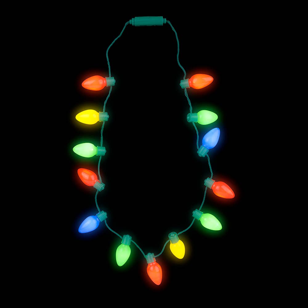 LIGHT-UP CHRISTMAS BULB NECKLACE 25"