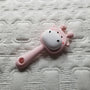 Deer Silicone Baby Teether Rattle Toy: Pink