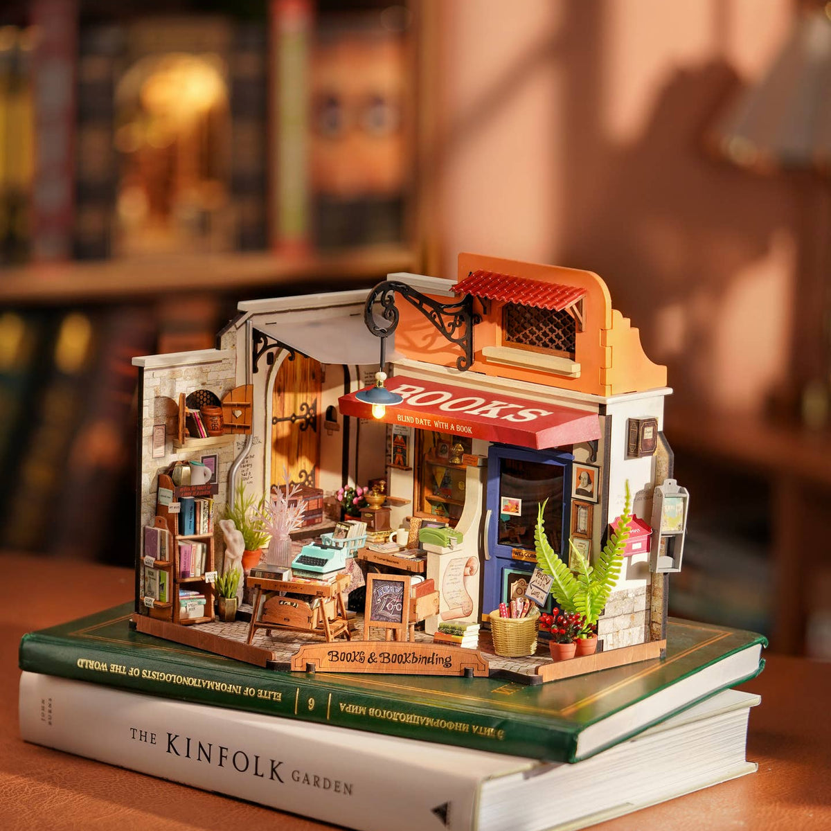 DIY Miniature House Kit: Corner Bookstore