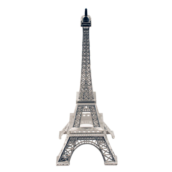 Metal Eiffel Tower Sculpture 10" Tall Silver: Silver - Candle Queen Candles