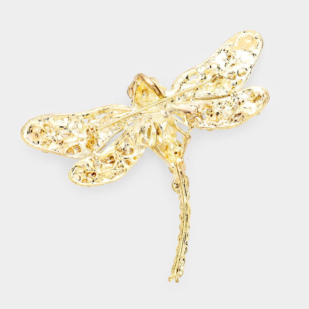 Crystal Rhinestone Dragonfly Brooch / Pendant