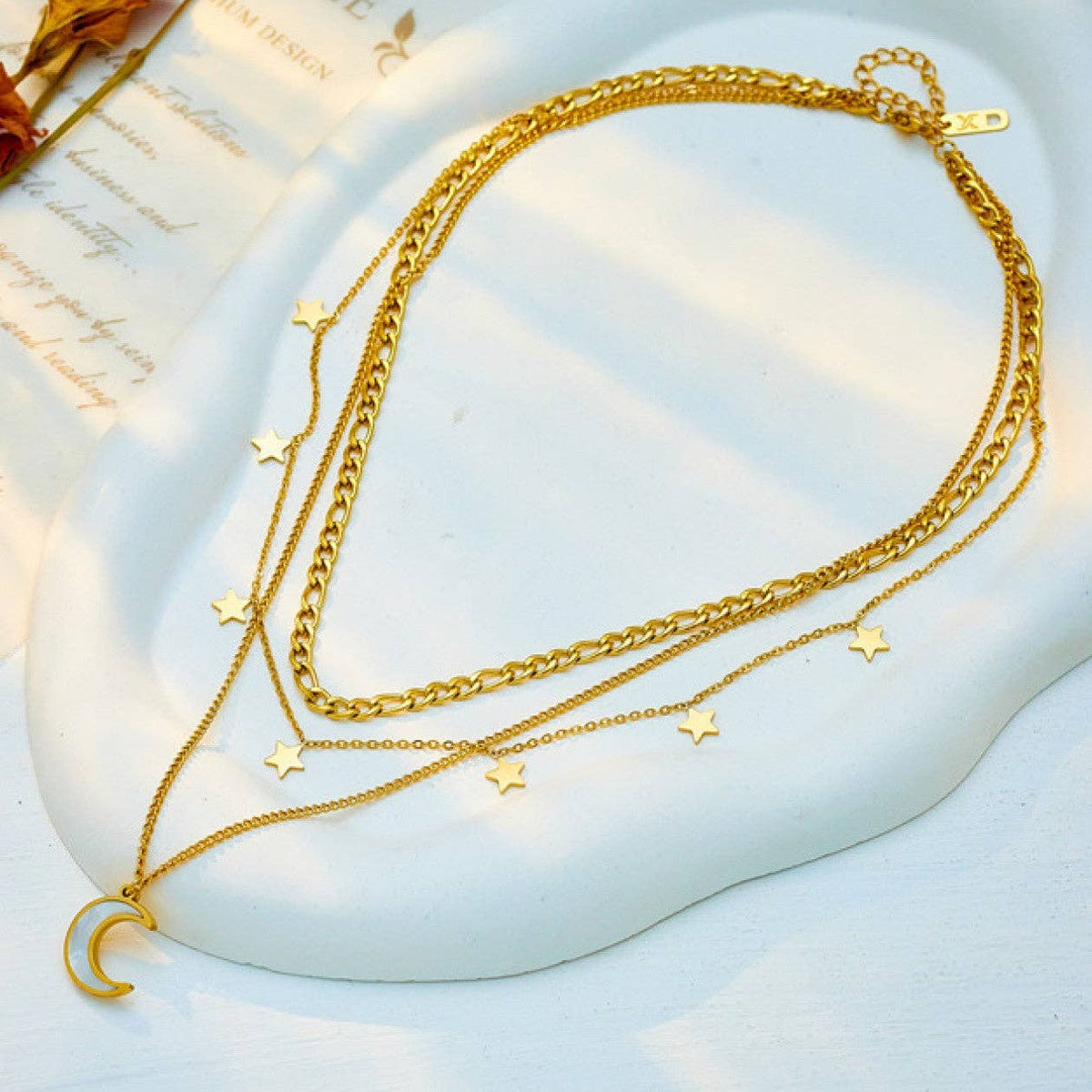 18K Gold Plated Waterproof Stainless Steel Chain Necklace