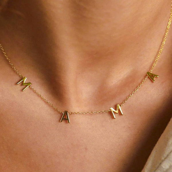 18K Gold Plated Stainless Steel Mama Necklace