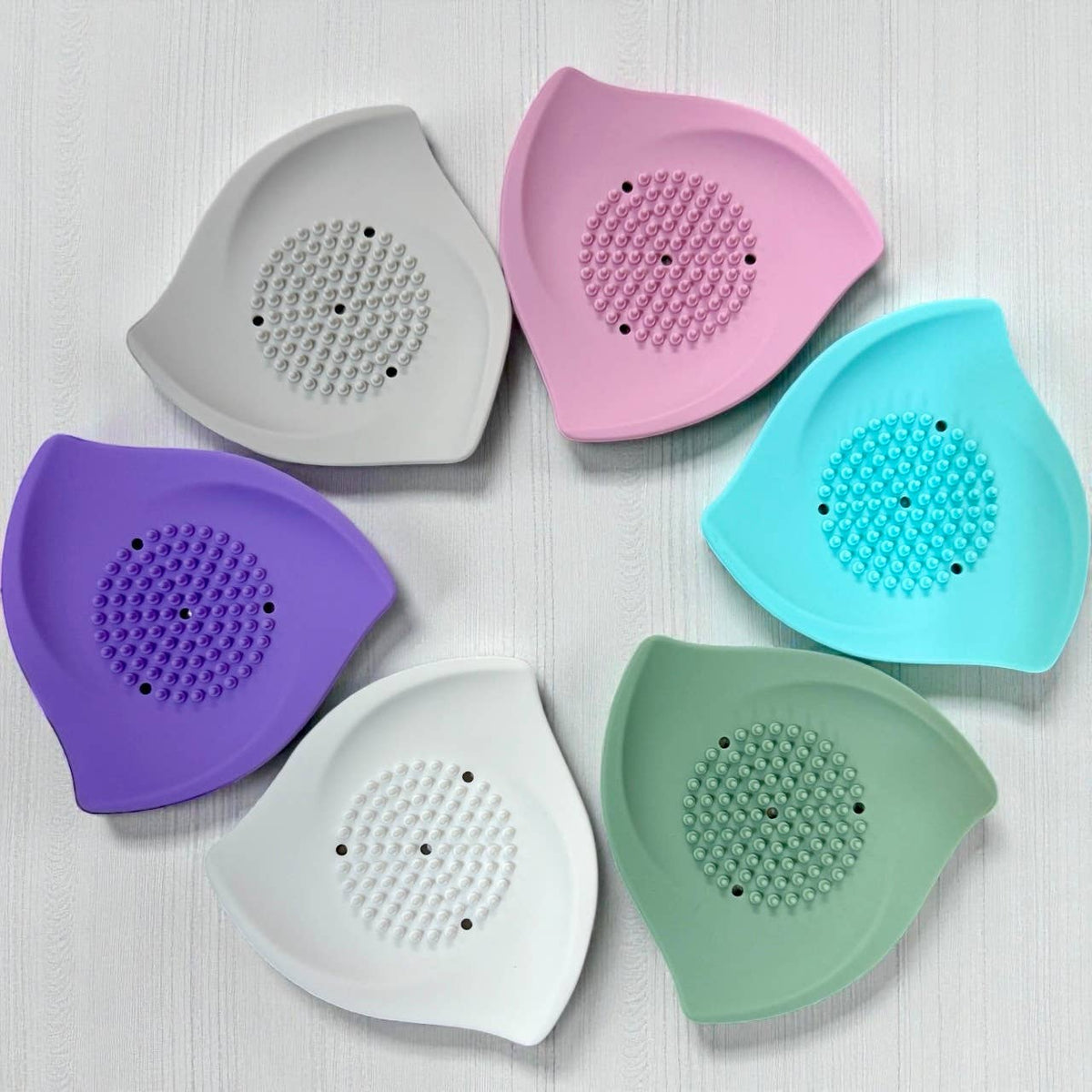 Shower Steamer Tray - Silicone Soap Tray: Cloud gray