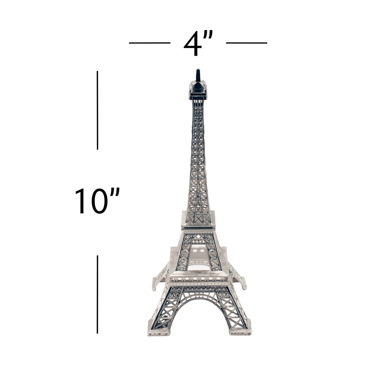 Metal Eiffel Tower Sculpture 10" Tall Silver: Silver - Candle Queen Candles