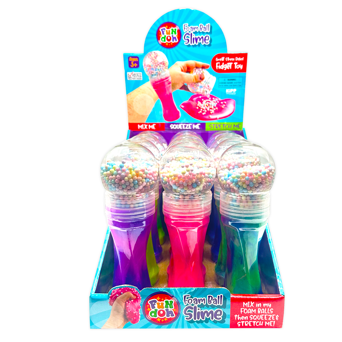Fun Doh Foam Ball Slime - 12 Piece Display