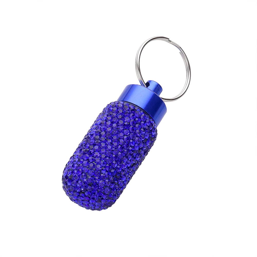 Bling Mini Pill Case Keychain