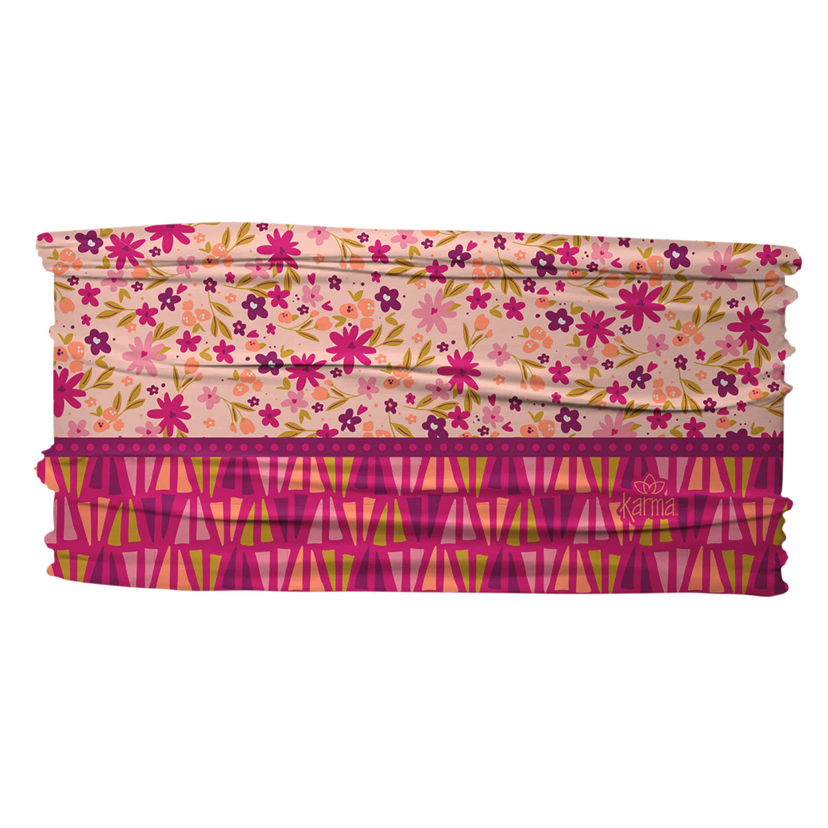 Thin Headband: Peach Split Floral