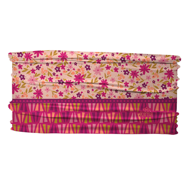 Thin Headband: Peach Split Floral
