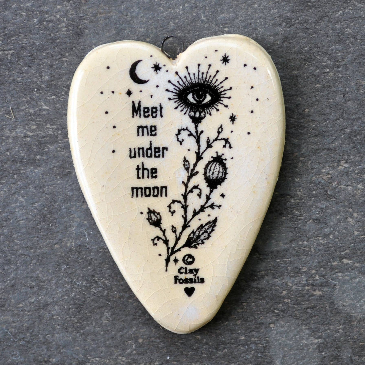 Meet me under the moon, handmade USA, boxed gift, clay