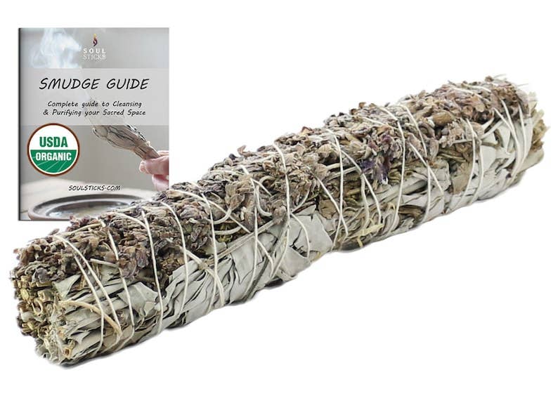 White Sage & Lavender Smudge Stick (9 in.) Large
