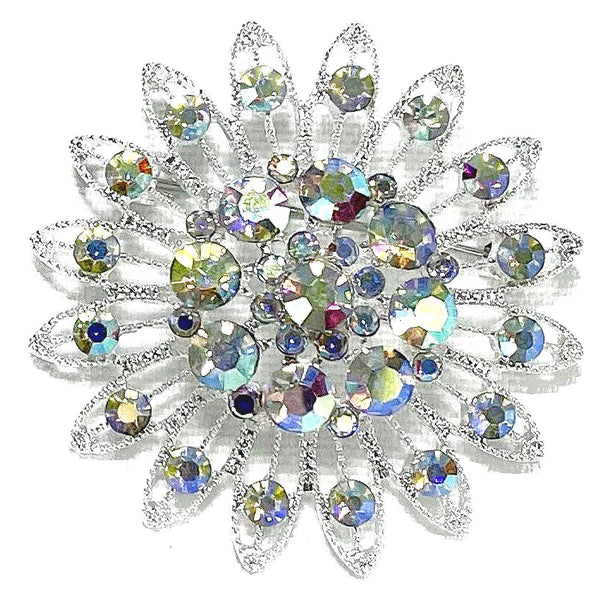 44mm Rhinestone Pin - Perfect for Enthusiasts: Silver-AB