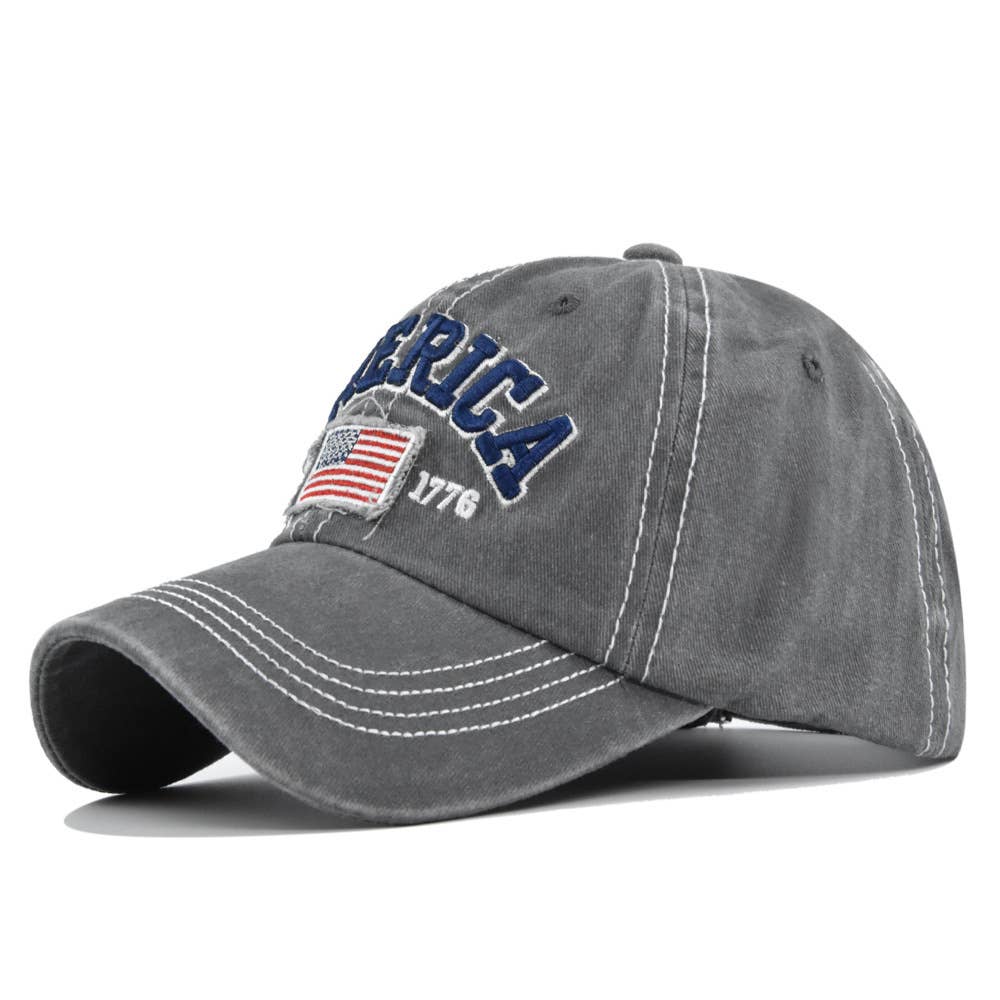Fourth of July American flag baseball cap: Navy blue