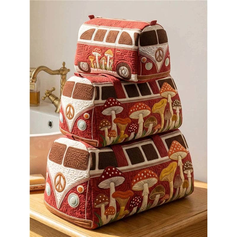 Quilted Makeup Organizer Bag Set: Style 3 / Small package G669: 6 inches x 3 inches x 3 inches
