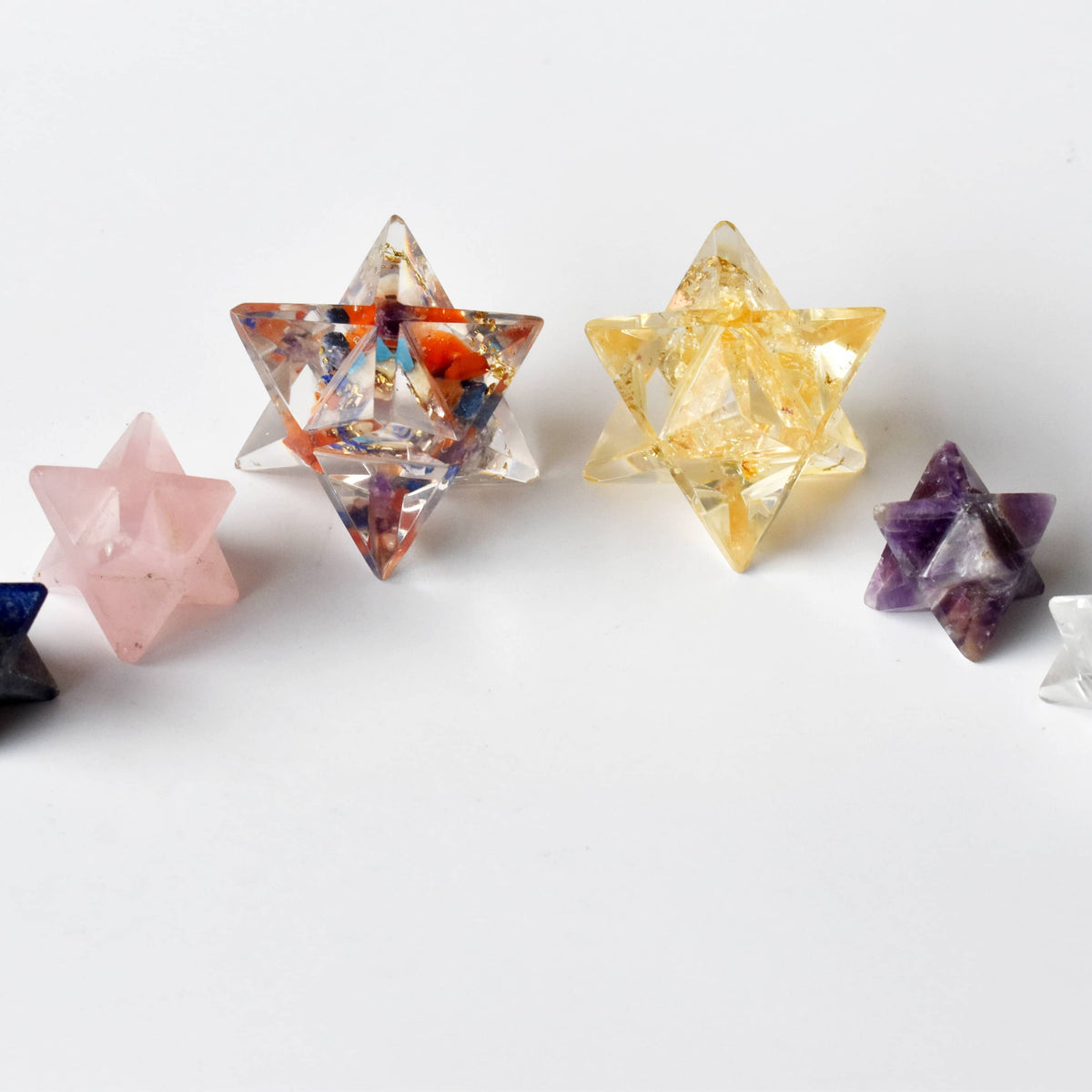 Crystal Merkaba Stars, Crystal Grid, Energy Healing Sacred: Crystal Quartz / Solid Gemstone