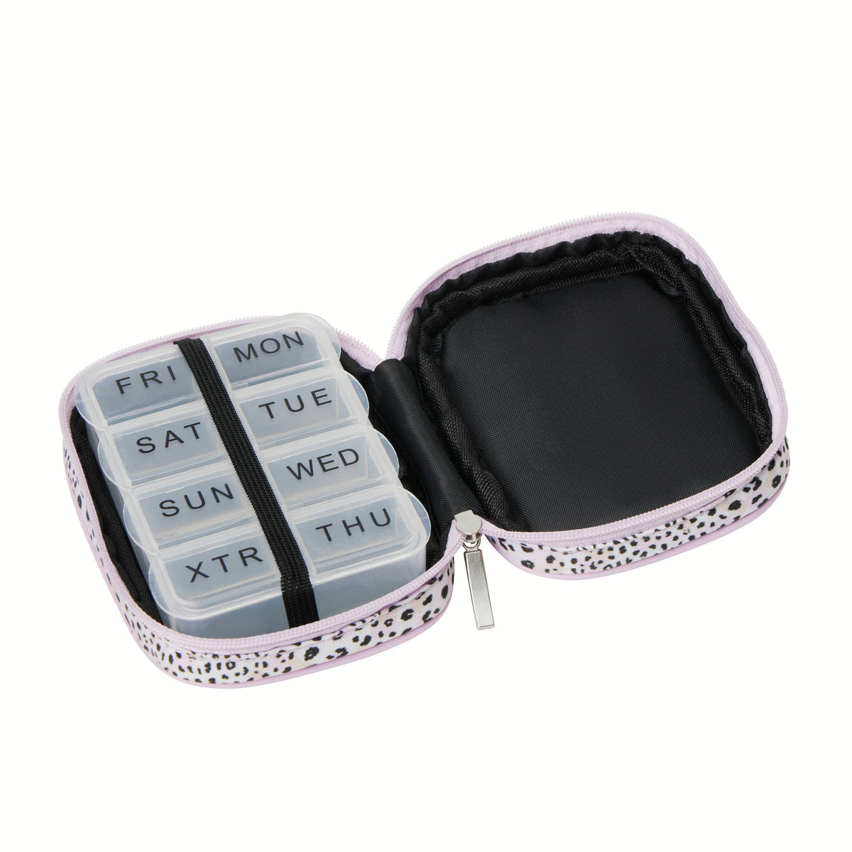 Travel Pill Case - Lavender Leopard