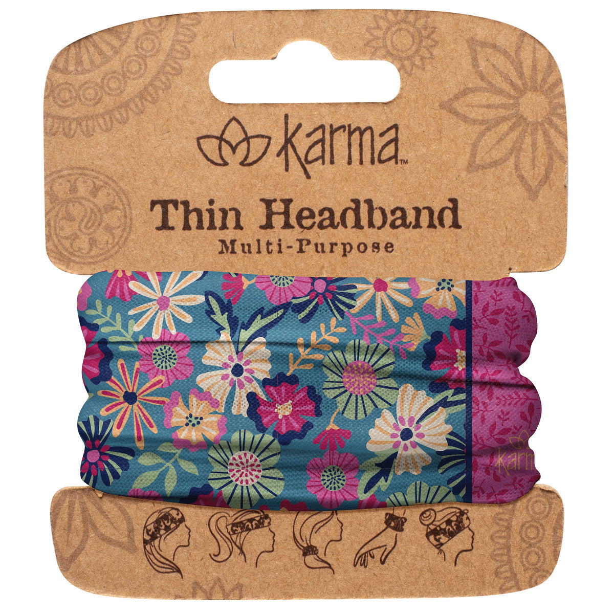 Thin Headband: Lime Floral