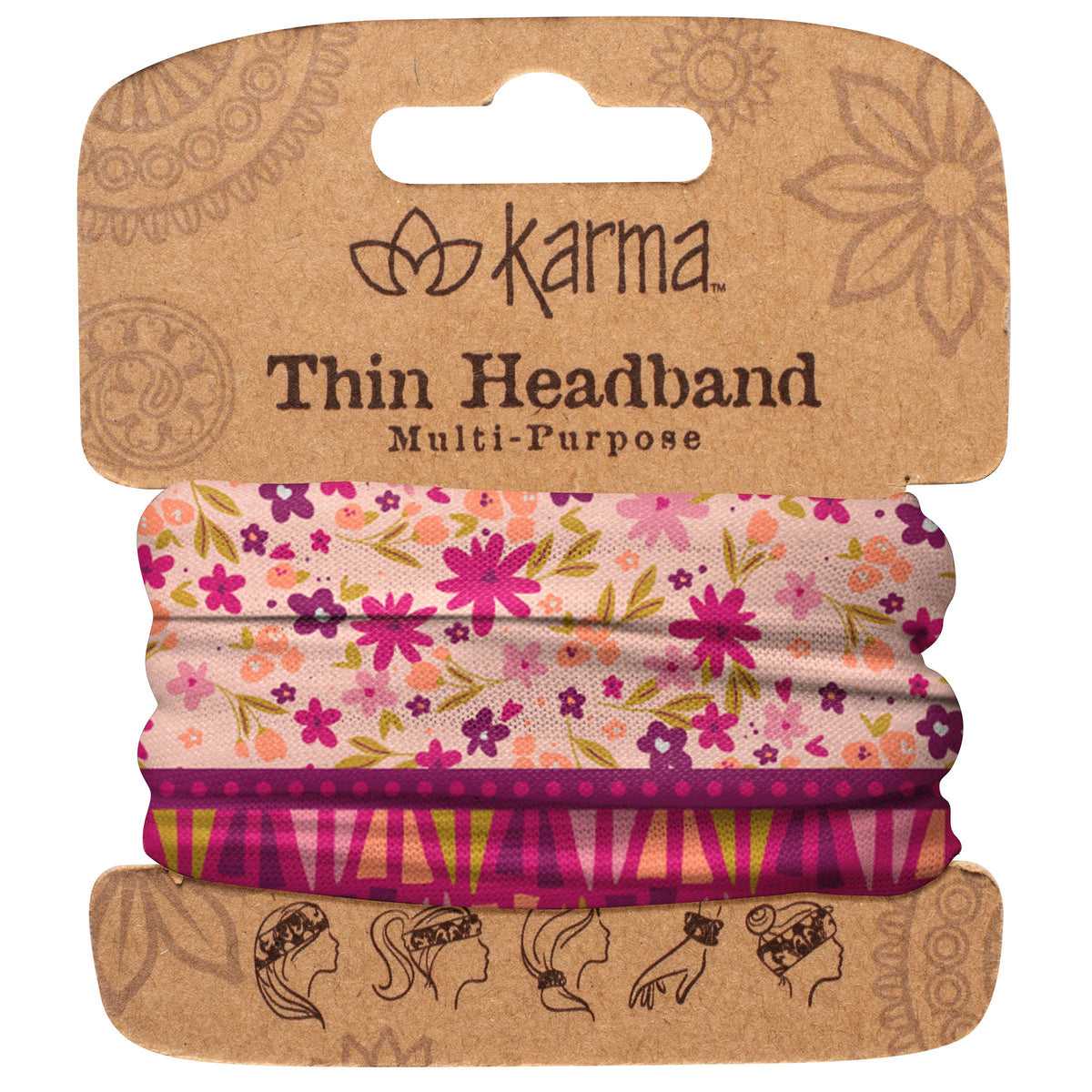 Thin Headband: Lime Floral