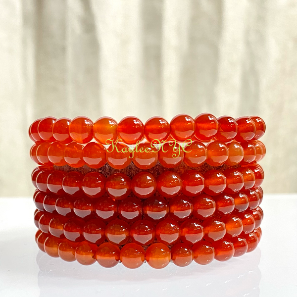 Carnelian Crystal Healing Stretch Bracelet 6mm, 7.5 inch