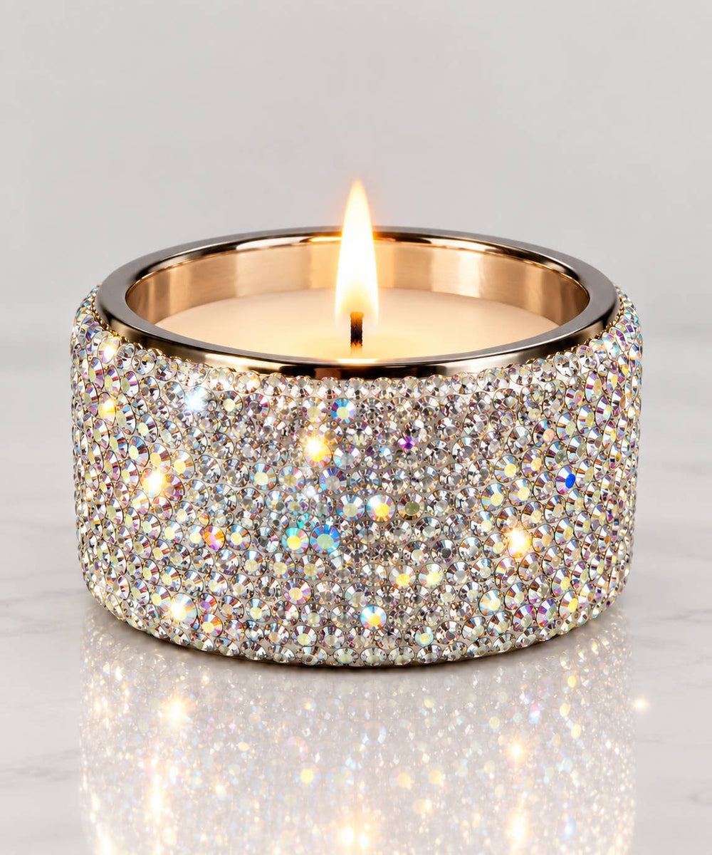 Rhinestone Candle Holder: Clear