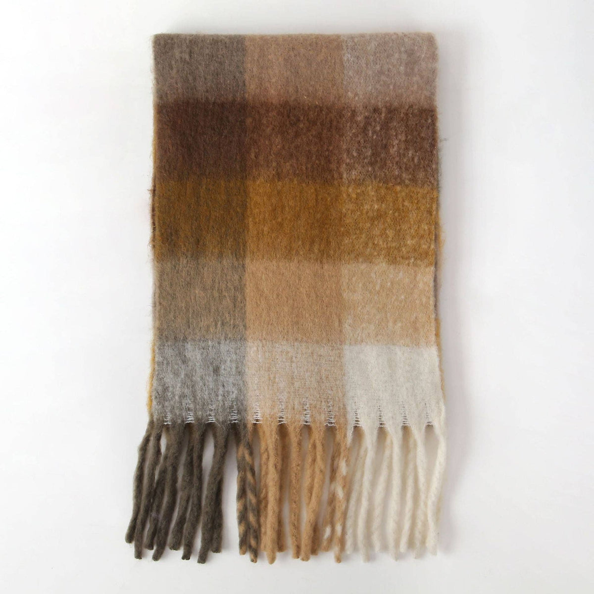 Plaid Pattern Wool Scarf for Women - Soft, Warm, and Stylish: Red Yellow Plaid